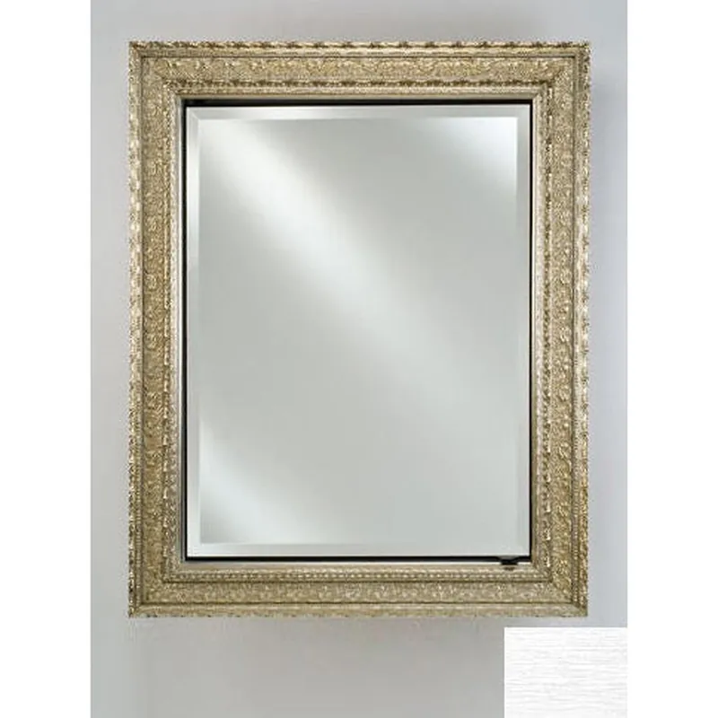 Afina Signature 24" x 30" Tribeca Satin Silver Recessed Reversible Hinged Single Door Medicine Cabinet With Beveled Edge Mirror Special Discount