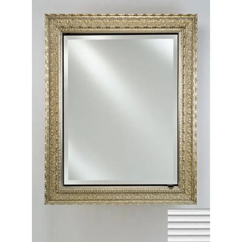 Free Delivery Afina Signature 24" x 30" Soho Fluted Chrome Recessed Reversible Hinged Single Door Medicine Cabinet With Beveled Edge Mirror