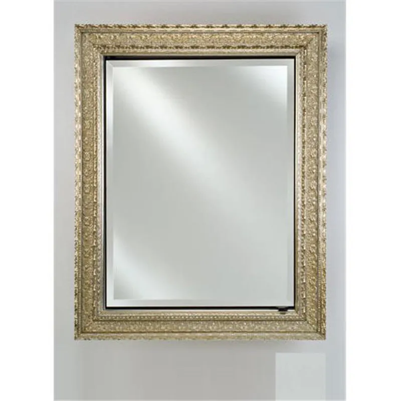 Afina Signature 20" x 30" Soho Satin White Recessed Reversible Hinged Single Door Medicine Cabinet With Beveled Edge Mirror Express Delivery