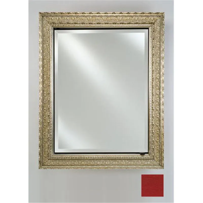Afina Signature 20" x 30" Colorgrain Red Recessed Reversible Hinged Single Door Medicine Cabinet With Beveled Edge Mirror Express Delivery
