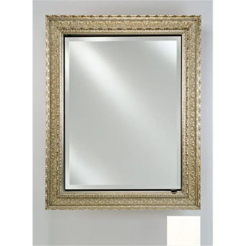 Direct From Factory Afina Signature 20" x 30" Arlington White Recessed Reversible Hinged Single Door Medicine Cabinet With Beveled Edge Mirror