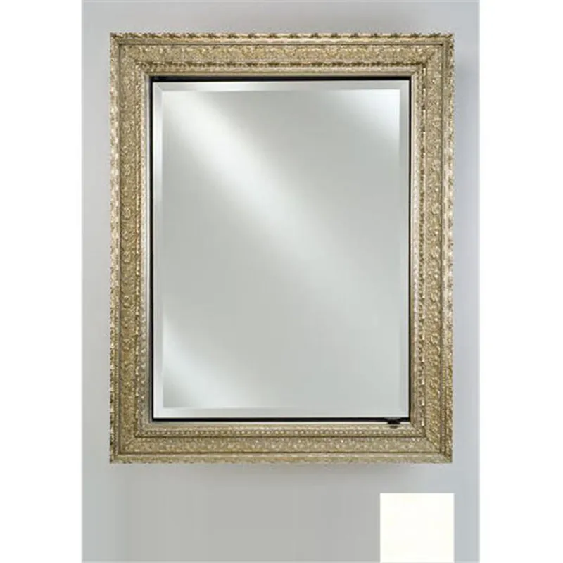 Afina Signature 20" x 26" Colorgrain White Recessed Reversible Hinged Single Door Medicine Cabinet With Beveled Edge Mirror Big Sale
