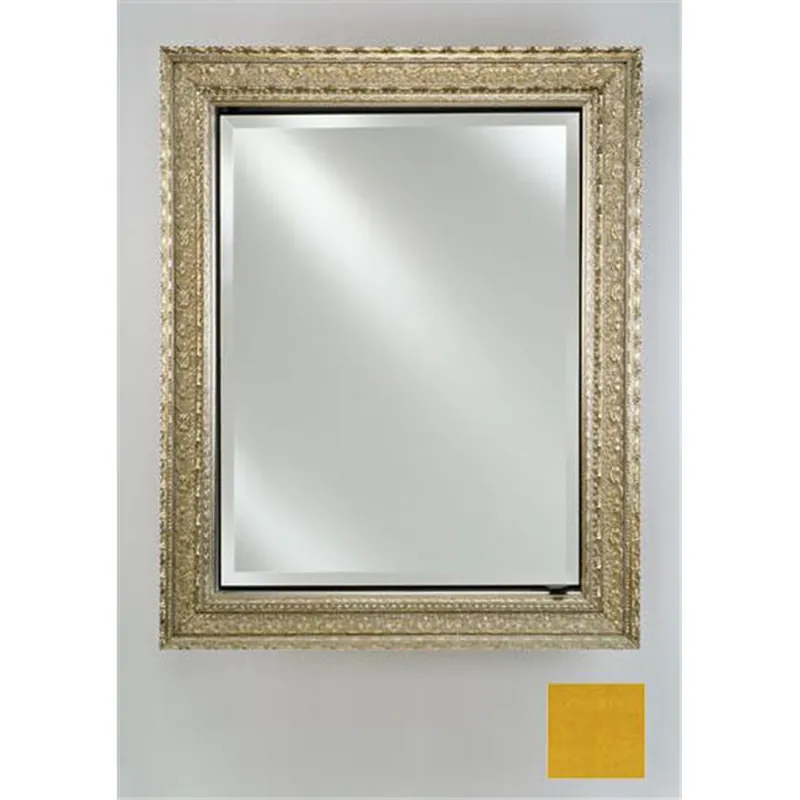 Cheap Afina Signature 17" x 36" Colorgrain Yellow Recessed Reversible Hinged Single Door Medicine Cabinet With Beveled Edge Mirror