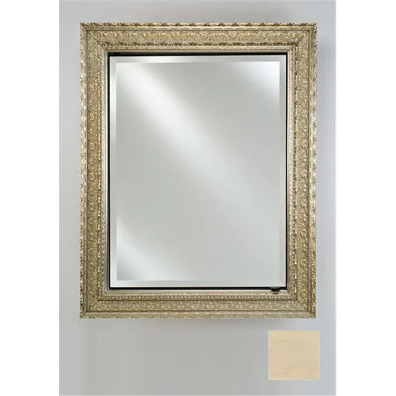 Afina Signature 17" x 36" Arlington Pickled Recessed Reversible Hinged Single Door Medicine Cabinet With Beveled Edge Mirror Fast Shipping
