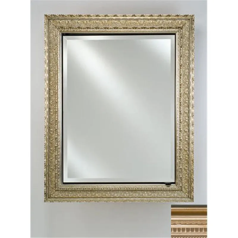 While Supplies Last Afina Signature 17" x 30" Roman Antique Pewter Recessed Reversible Hinged Single Door Medicine Cabinet With Beveled Edge Mirror
