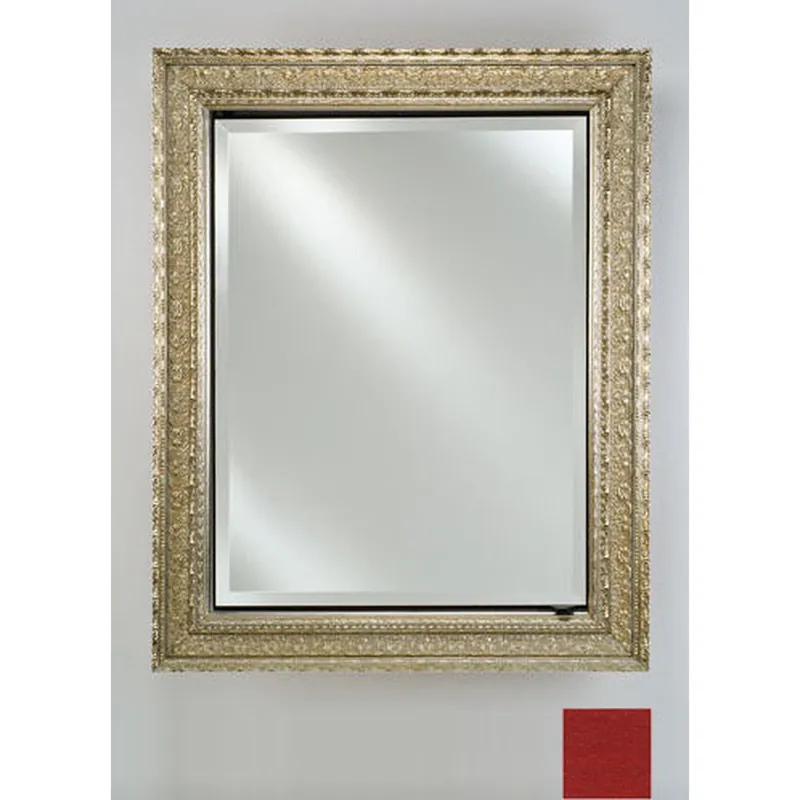 Afina Signature 17" x 30" Colorgrain Red Recessed Reversible Hinged Single Door Medicine Cabinet With Beveled Edge Mirror Original
