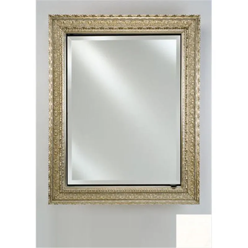 Free Shipping Afina Signature 17" x 30" Arlington White Recessed Reversible Hinged Single Door Medicine Cabinet With Beveled Edge Mirror
