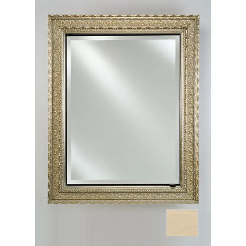 Hassle-Free Returns Afina Signature 17" x 30" Arlington Pickled Recessed Reversible Hinged Single Door Medicine Cabinet With Beveled Edge Mirror