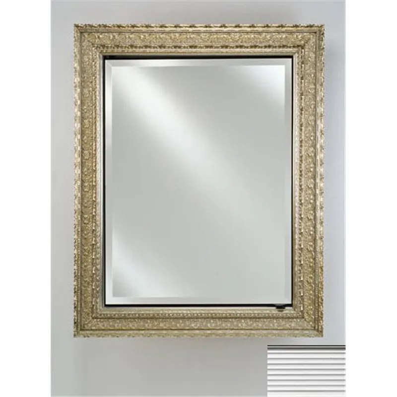 Popular Afina Signature 17" x 26" Soho Fluted Chrome Recessed Reversible Hinged Single Door Medicine Cabinet With Beveled Edge Mirror