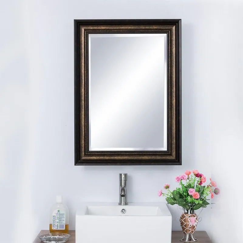 Bellaterra Home 808990-MC 22" x 30" Rectangle Wall-Mounted Framed Mirror Medicine Cabinet Direct From Factory