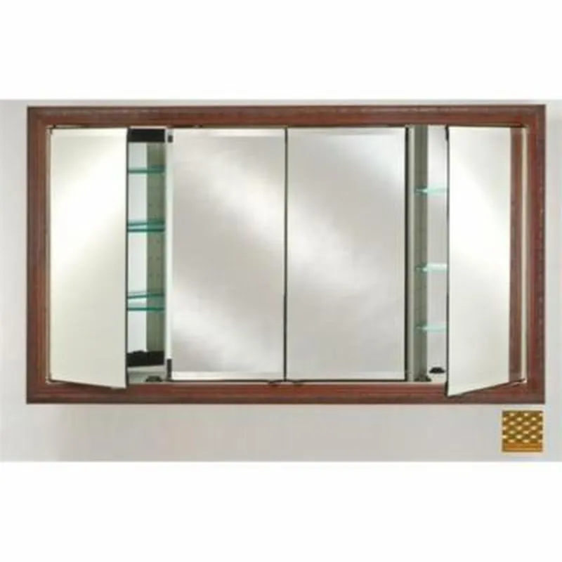Express Delivery Afina Signature 63" x 36" Elegance Antique Gold Recessed Four Door Medicine Cabinet With Beveled Edge Mirror