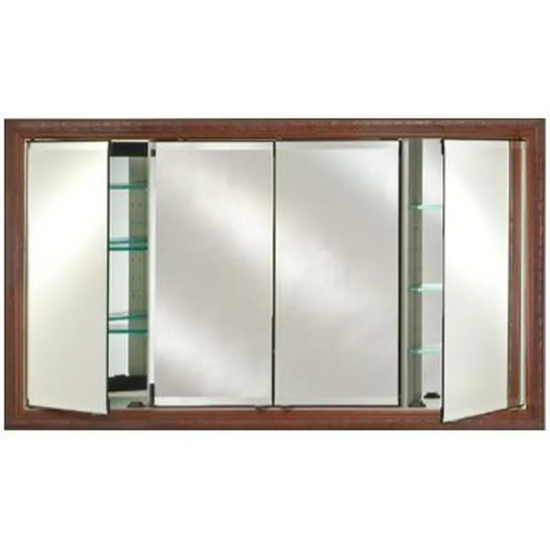 Afina Signature 63" x 36" Siena Antique Oiled Bronze Recessed Four Door Medicine Cabinet With Beveled Edge Mirror Discount