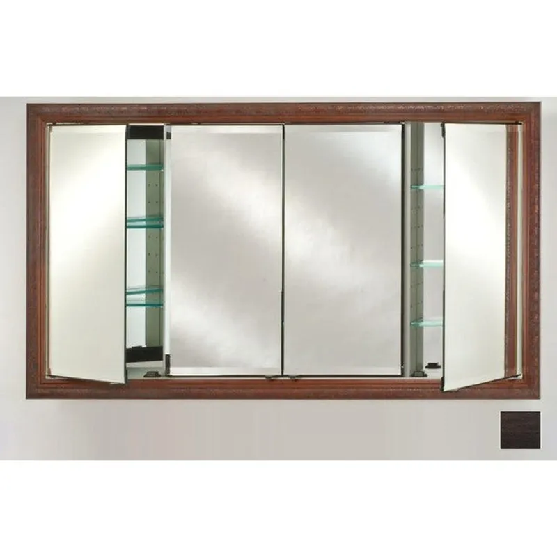 Grab Now Afina Signature 63" x 36" Tribeca Espresso Recessed Four Door Medicine Cabinet With Beveled Edge Mirror