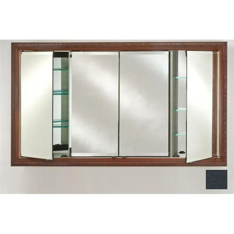 Afina Signature 63" x 36" Soho Brushed Black Recessed Four Door Medicine Cabinet With Beveled Edge Mirror Secure Checkout