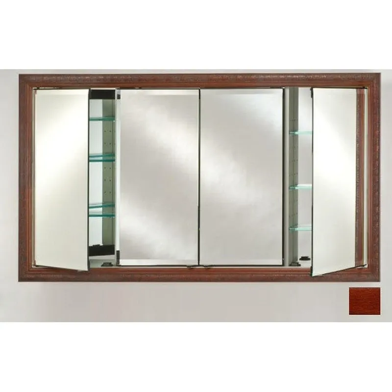 Place Order Afina Signature 63" x 36" Arlington Cherry Recessed Four Door Medicine Cabinet With Beveled Edge Mirror