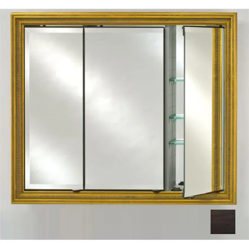 Afina Signature 47" x 36" Tribeca Espresso Recessed Triple Door Medicine Cabinet With Beveled Edge Mirror Wholesale