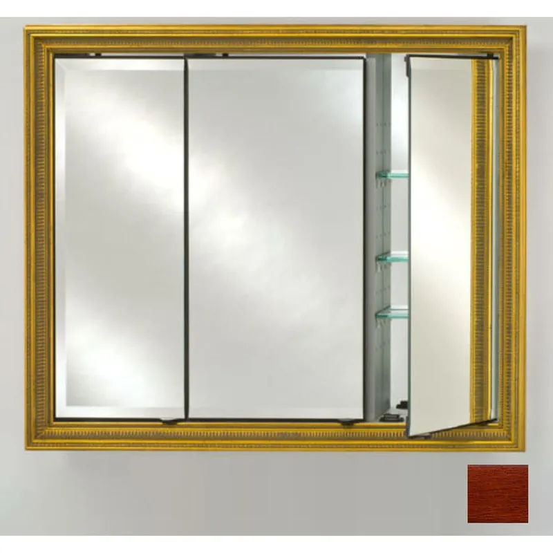 Afina Signature 47" x 36" Arlington Cherry Recessed Triple Door Medicine Cabinet With Beveled Edge Mirror Big Sale