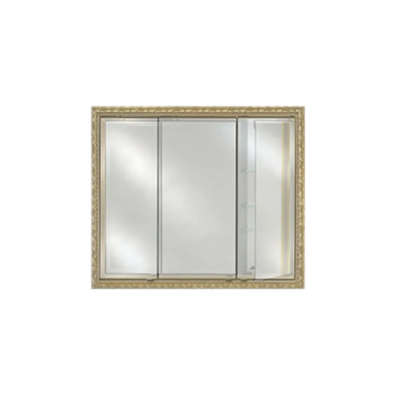 Afina Signature 44" x 30" Polished Glimmer-Scallop Recessed Triple Door Medicine Cabinet With Beveled Edge Mirror Fan Favorite