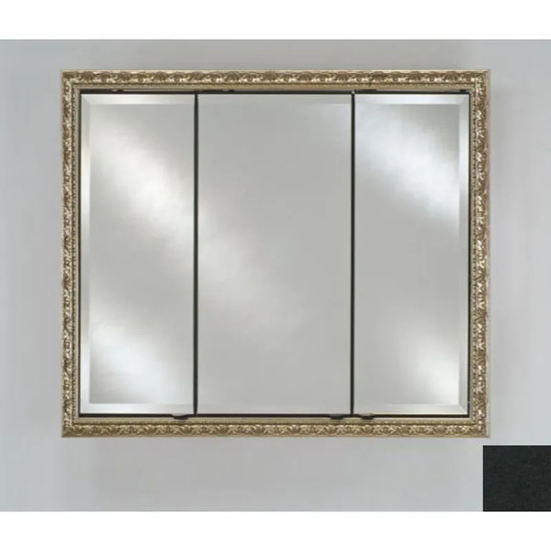 Afina Signature 38" x 30" Colorgrain Black Recessed Triple Door Medicine Cabinet With Beveled Edge Mirror Save Now