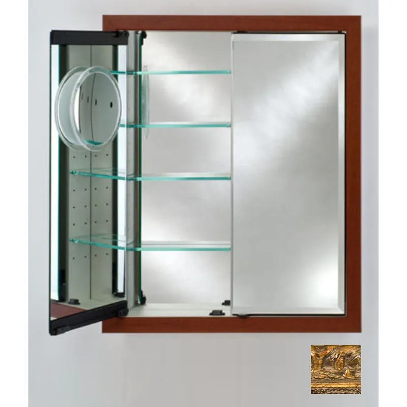 Afina Signature 31" x 36" Tuscany Antique Gold Recessed Double Door Medicine Cabinet With Beveled Edge Mirror Viral