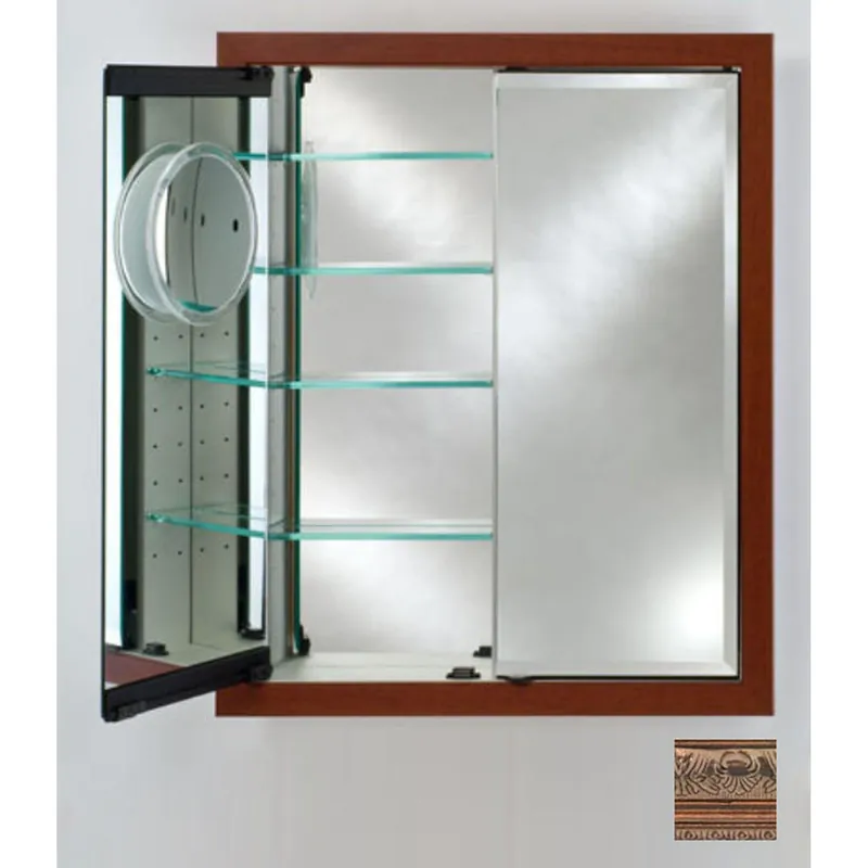 Big Sale Afina Signature 31" x 36" Siena Antique Oiled Bronze Recessed Double Door Medicine Cabinet With Beveled Edge Mirror