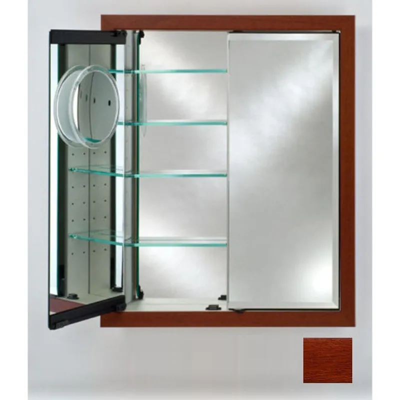 Afina Signature 31" x 36" Arlington Cherry Recessed Double Door Medicine Cabinet With Beveled Edge Mirror Viral