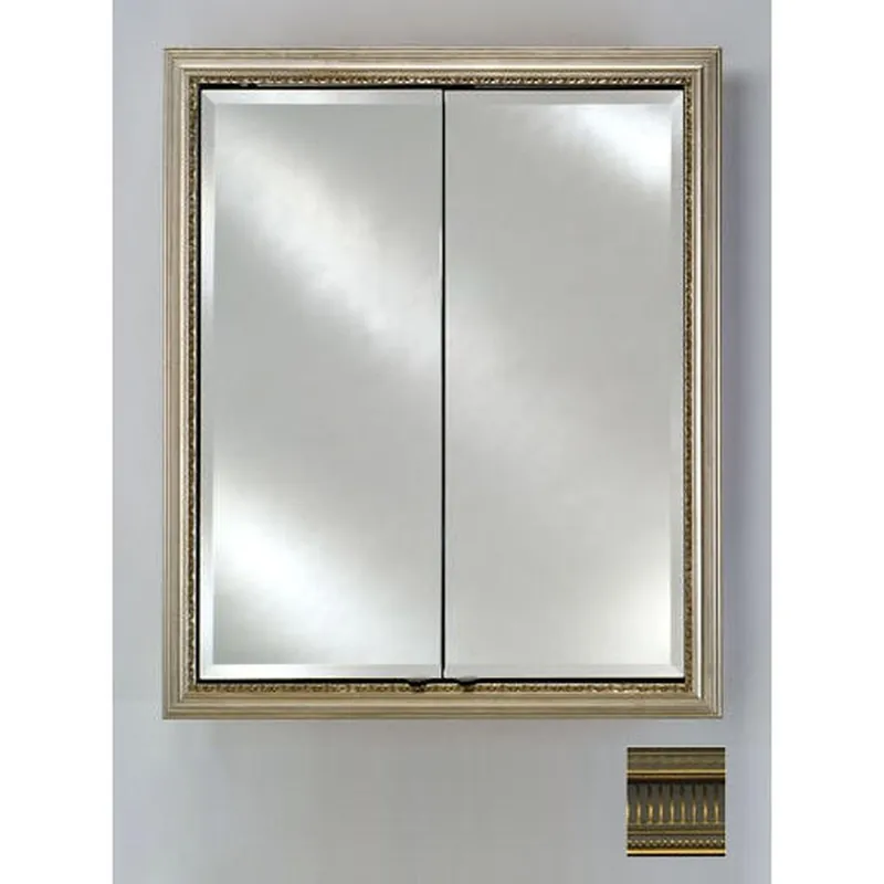 Afina Signature 24" x 30" Roman Antique Gold Recessed Double Door Medicine Cabinet With Beveled Edge Mirror Express Delivery