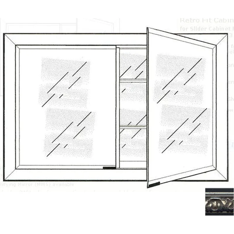 Afina Signature 33" x 23" Valencia Antique Gold Recessed Retro-Fit Double Door Medicine Cabinet With Beveled Edge Mirror Holiday Sale