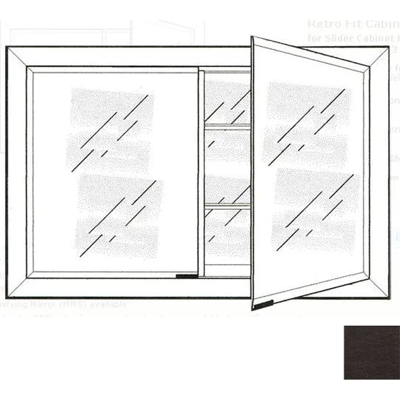 Get Yours Afina Signature 33" x 23" Tribeca Espresso Recessed Retro-Fit Double Door Medicine Cabinet With Beveled Edge Mirror