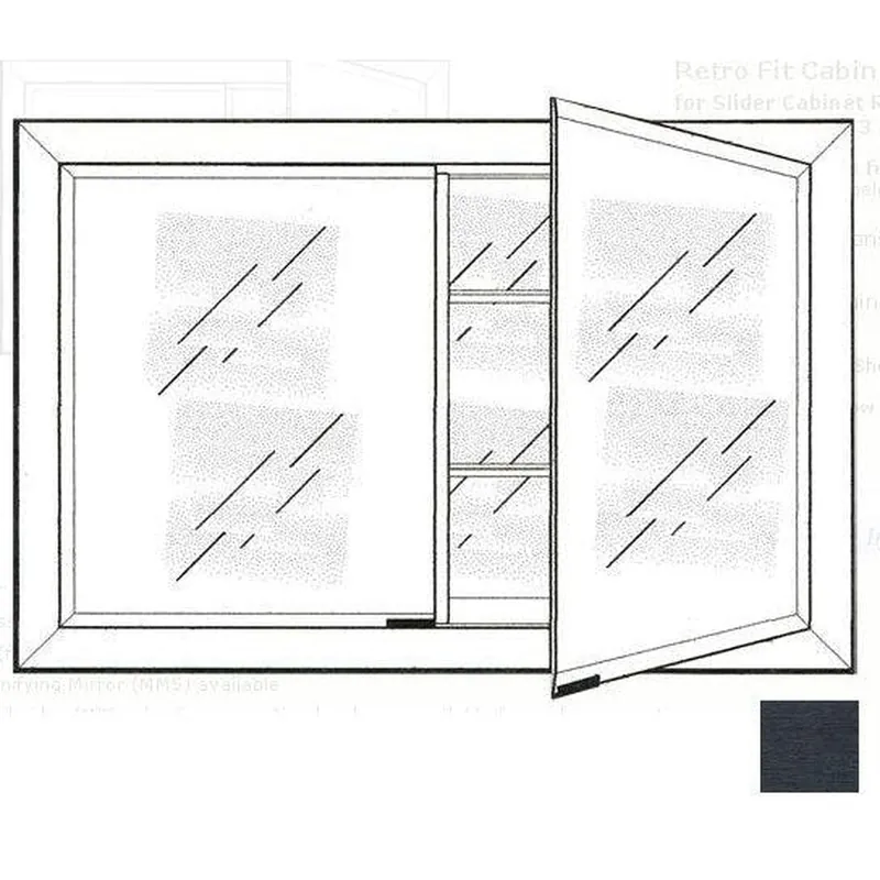 Wholesale Afina Signature 33" x 23" Soho Brushed Black Recessed Retro-Fit Double Door Medicine Cabinet With Beveled Edge Mirror