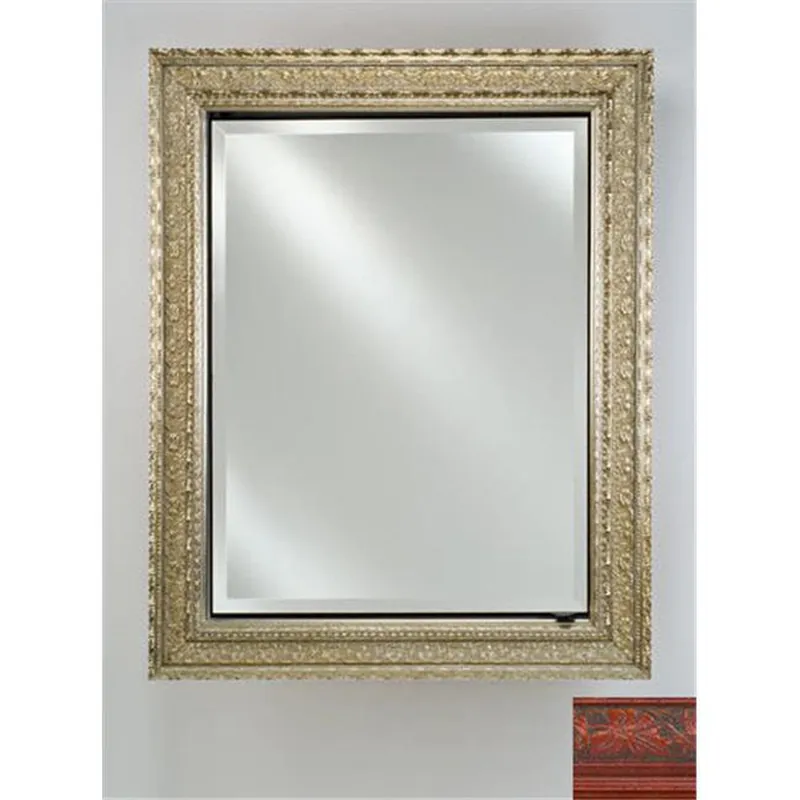 Trending Afina Signature 17" x 30" Parliament Cherry Recessed Reversible Hinged Single Door Medicine Cabinet With Beveled Edge Mirror