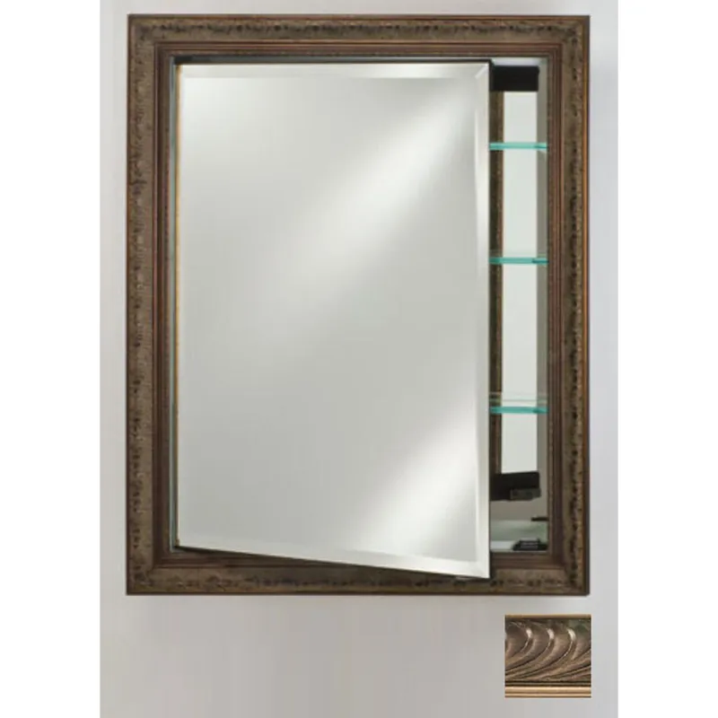 Afina Signature 24" x 36" Versailles Antique Pewter Recessed Reversible Hinged Single Door Medicine Cabinet With Beveled Edge Mirror Special Discount