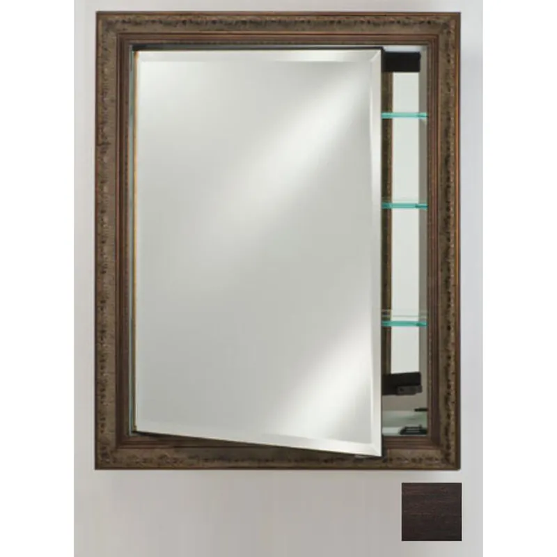 Afina Signature 24" x 36" Tribeca Espresso Recessed Reversible Hinged Single Door Medicine Cabinet With Beveled Edge Mirror Limited Offer