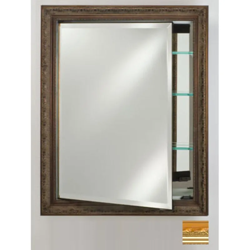 Afina Signature 24" x 36" Majestic Brilliant Gold Recessed Reversible Hinged Single Door Medicine Cabinet With Beveled Edge Mirror Limited Time