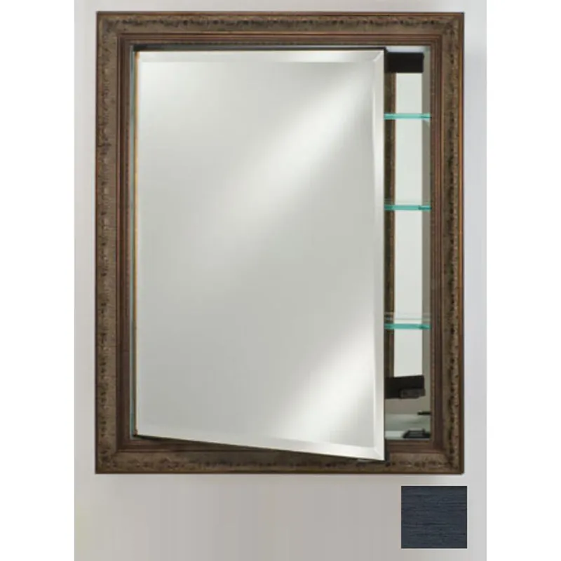 Afina Signature 24" x 36" Soho Brushed Black Recessed Reversible Hinged Single Door Medicine Cabinet With Beveled Edge Mirror Hot Picks