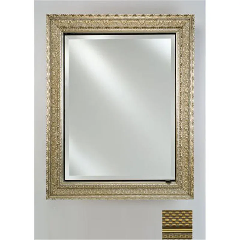 Afina Signature 24" x 30" Elegance Antique Gold Recessed Reversible Hinged Single Door Medicine Cabinet With Beveled Edge Mirror Place Order