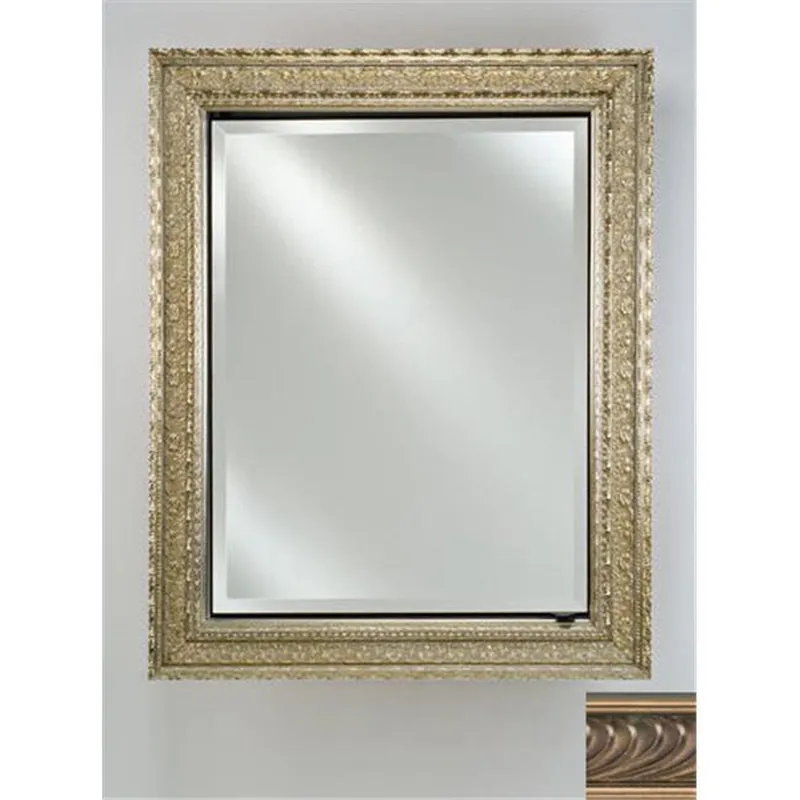 Afina Signature 20" x 26" Versailles Antique Pewter Recessed Reversible Hinged Single Door Medicine Cabinet With Beveled Edge Mirror Instant Buy