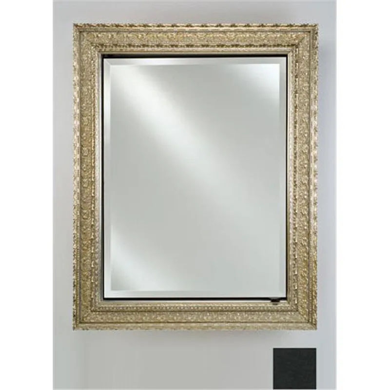 Afina Signature 17" x 30" Colorgrain Black Recessed Reversible Hinged Single Door Medicine Cabinet With Beveled Edge Mirror Limited Edition