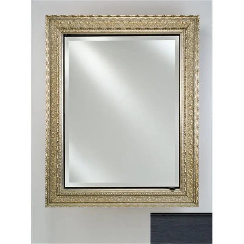 Afina Signature 17" x 26" Soho Brushed Black Recessed Reversible Hinged Single Door Medicine Cabinet With Beveled Edge Mirror Trusted Brand