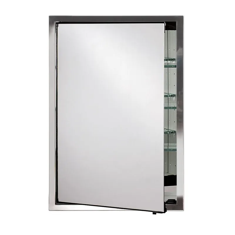 Afina Urban Steel 22" x 28" Brushed Finish Recessed Reversible Hinged Single Door Medicine Cabinet No Minimum Order