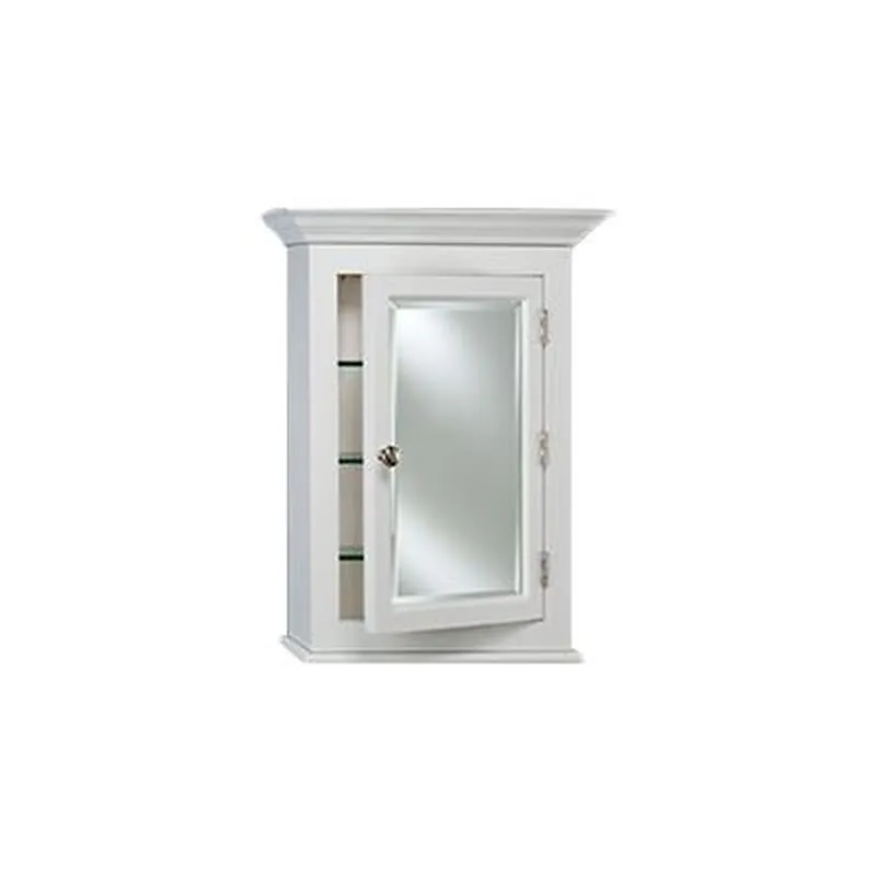 Afina Wilshire I Large White Surface Mount Right Hinged Single Door Medicine Cabinet With Beveled Edge Mirror Special Discount