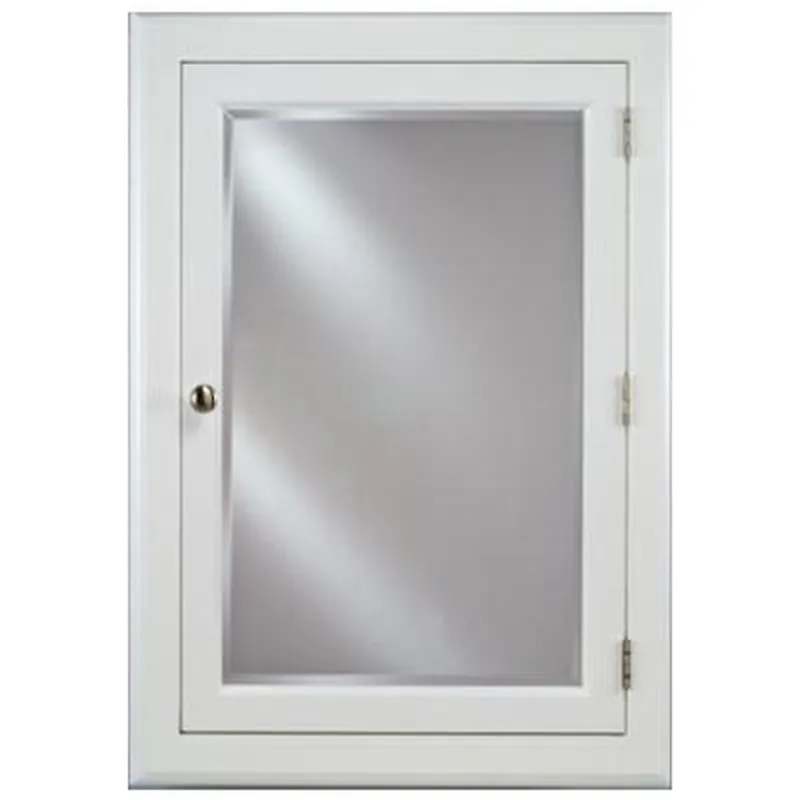 Last Chance Afina Devon Small White Recessed Reversible Hinged Single Door Medicine Cabinet With Beveled Edge Mirror