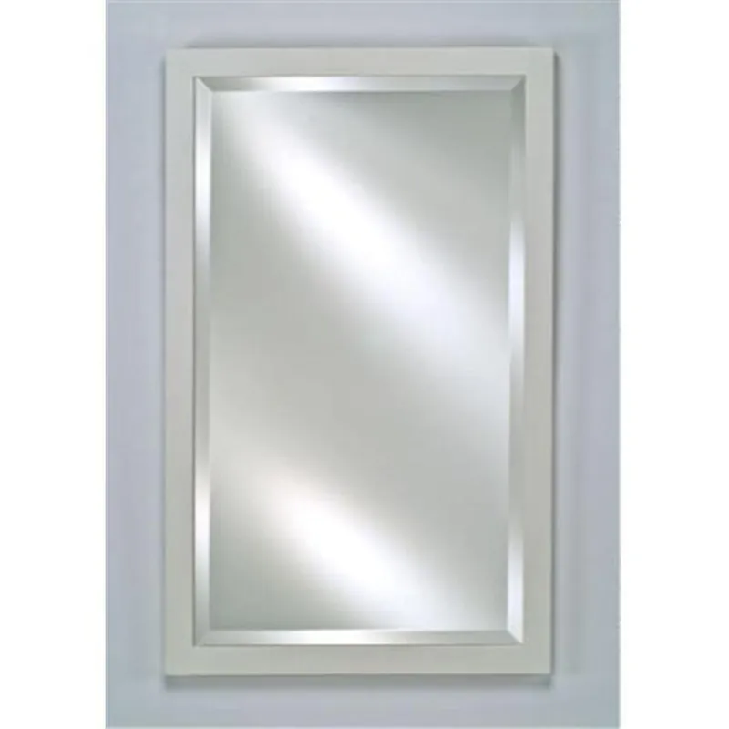 Afina Basix 16" x 22" Satin White Recessed Left Or Right Hinged Single Door Beveled Mirror Medicine Cabinet Hot Deal