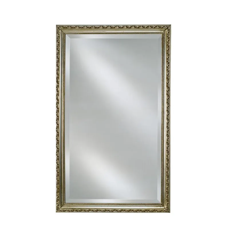 Warranty Included Afina Basix 20" x 30" Antique Silver Recessed Left Or Right Hinged Single Door Beveled Mirror Medicine Cabinet