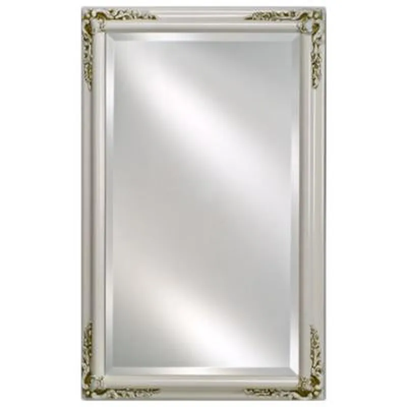 Buy Direct Afina Basix Plus 16" x 26" Antique White Recessed Left Or Right Hinged Single Door Beveled Mirror Medicine Cabinet