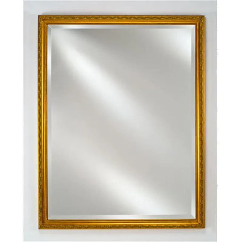 Afina Basix 24" x 30" Antique Gold Recessed Left Or Right Hinged Single Door Beveled Mirror Medicine Cabinet Hassle-Free Returns
