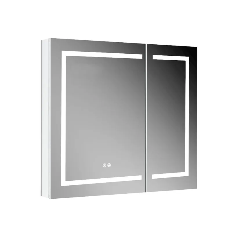 Super Sale Blossom Vega 36" x 32" Recessed or Surface Mount 2-Door LED Mirror Medicine Cabinet With 3 Adjustable Glass Shelves and Built-In Defogger