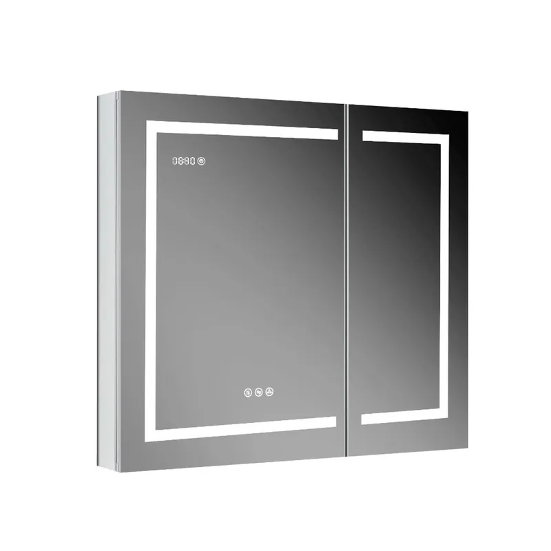 Blossom Asta 36" x 32" Recessed or Surface Mount 2-Door LED Mirror Medicine Cabinet With 3 Adjustable Glass Shelves, Built-In Defogger, Dimmer, USB & Electrical Outlet Price Drop