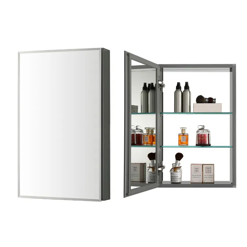 Price Drop Blossom MC8 15" x 26" Recessed or Surface Mount Left or Right-Hand Swing Door Aluminum Medicine Cabinet With Mirror, Adjustable Hinges and Adjustable Glass Shelves