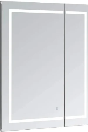 Time-Limited Aquadom Royale Basic Q 30" x 30" Single View Right Hinged Recessed or Surface Mount Medicine Cabinet With LED Lighting, Touch Screen Button, Dimmer